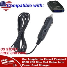 Car Adapter for Escort Passport 8500 X50 Blue Red Radar Auto Power Cord Charger
