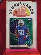 2021 Panini Mosaic Green Prizm Rookie #353 Greg Rousseau Buffalo Bills