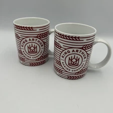 King Arthur Baking Company Ceramic Coffee Mugs Cups. Cordon Bleu - Red & White