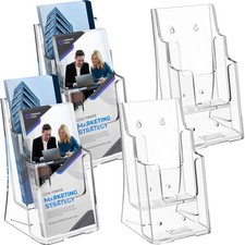 Brochure Holder 2 Tier 4x9 inch Acrylic Literature Display Stand Clear Plastic