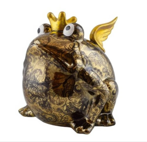 Money Box Frog Freddy With Wings Ceramic Pomme Pidou Size M Approx 15x16xH16cm