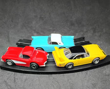  3 TYCO HO Slot Cars Red '60 Corvette Yellow '70 Superbird Blue '57 Thunderbird