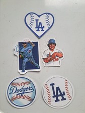 LOS ANGELES DODGERS FIVE PACK OF DIE CUT SKATEBOARD STICKERS KERSHAW,VALENZUELA