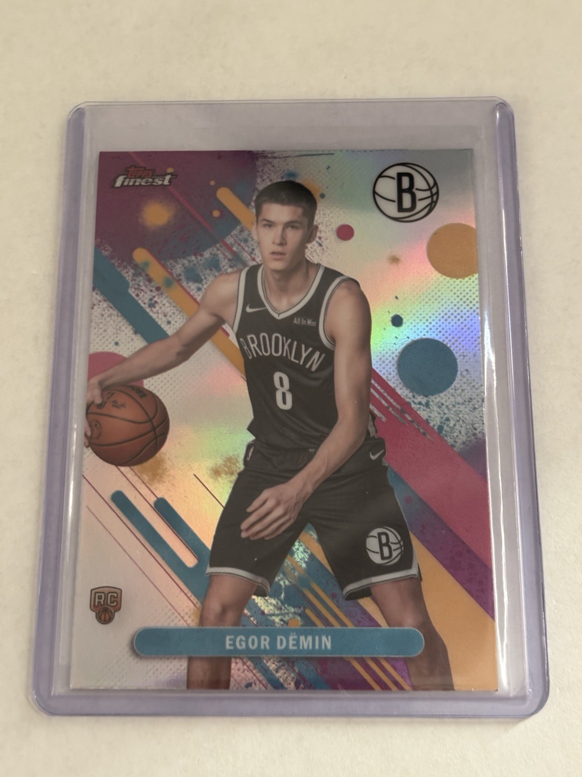 2025 Topps Finest Egor Demin #8 Rookie Refractor Brooklyn Nets NBA Basketball