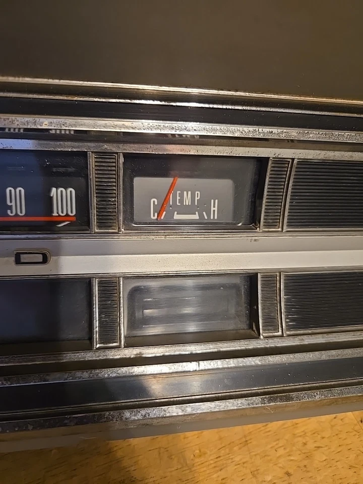 1967-1970 Ford F-100 F-200 Ranger caminhão instrumento cluster medidores velocidade 0 milhas - Imagem 3 de 4