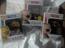 WWE funko Pop! THE ROCK 46 lot of 3 - with CHASE & SMACKDOWN