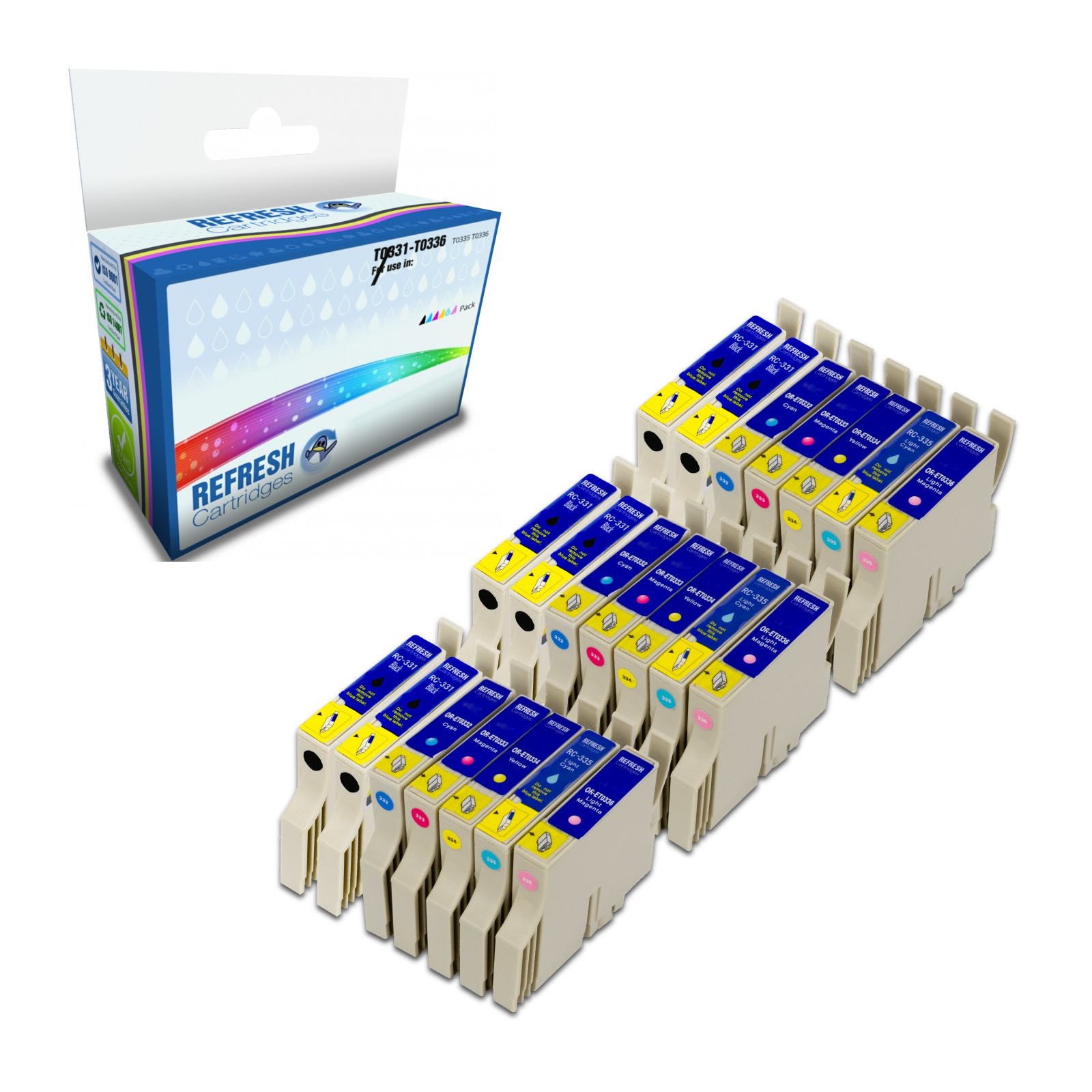 Refresh Cartridges Saver Pack 21x T0331-T0336 Ink Compatible With Epson Printers
