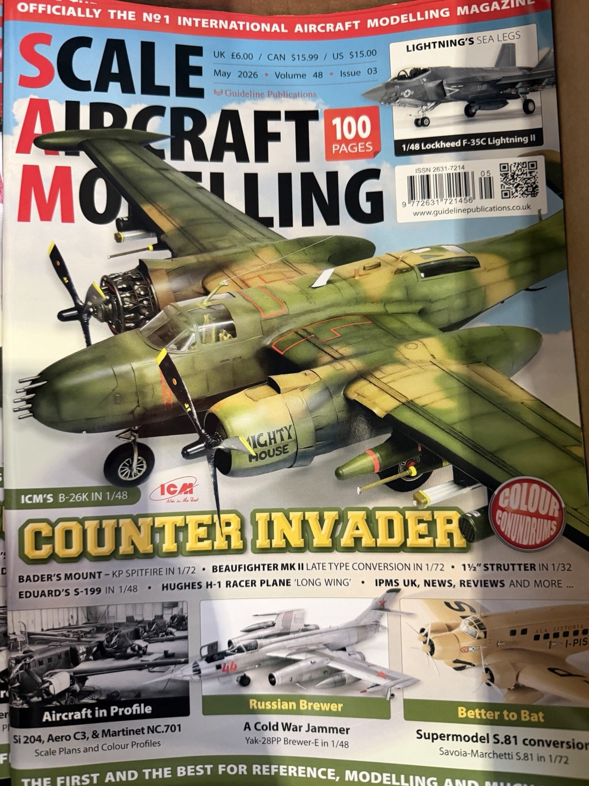Scale Aircraft Modelling magazine May 2026 ICM's 1/48 B-26K Counter Invader