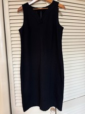 Talbots Dress Women’s 8 Black Sheath Minimalist Classic Stretch Back Zip