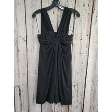 Women's Small Express Black Asymmetrical Ruched Sleeveless Bubble Dress NEW