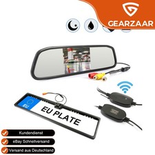 4.3"Funk Rückspiegel Monitor Auto IR 170° Rückfahrkamera Nachtsicht Einparkhilfe