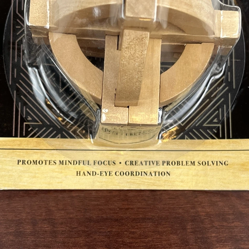 GALILEO's Globe Puzzle Wooden Brain Teaser Handheld Game In Box Vivitar New - Image 2 of 4