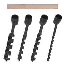 Bushcraft Hand Auger Wood Drill Kit 0.39-1inch 4PCS for Camping Shelter Build