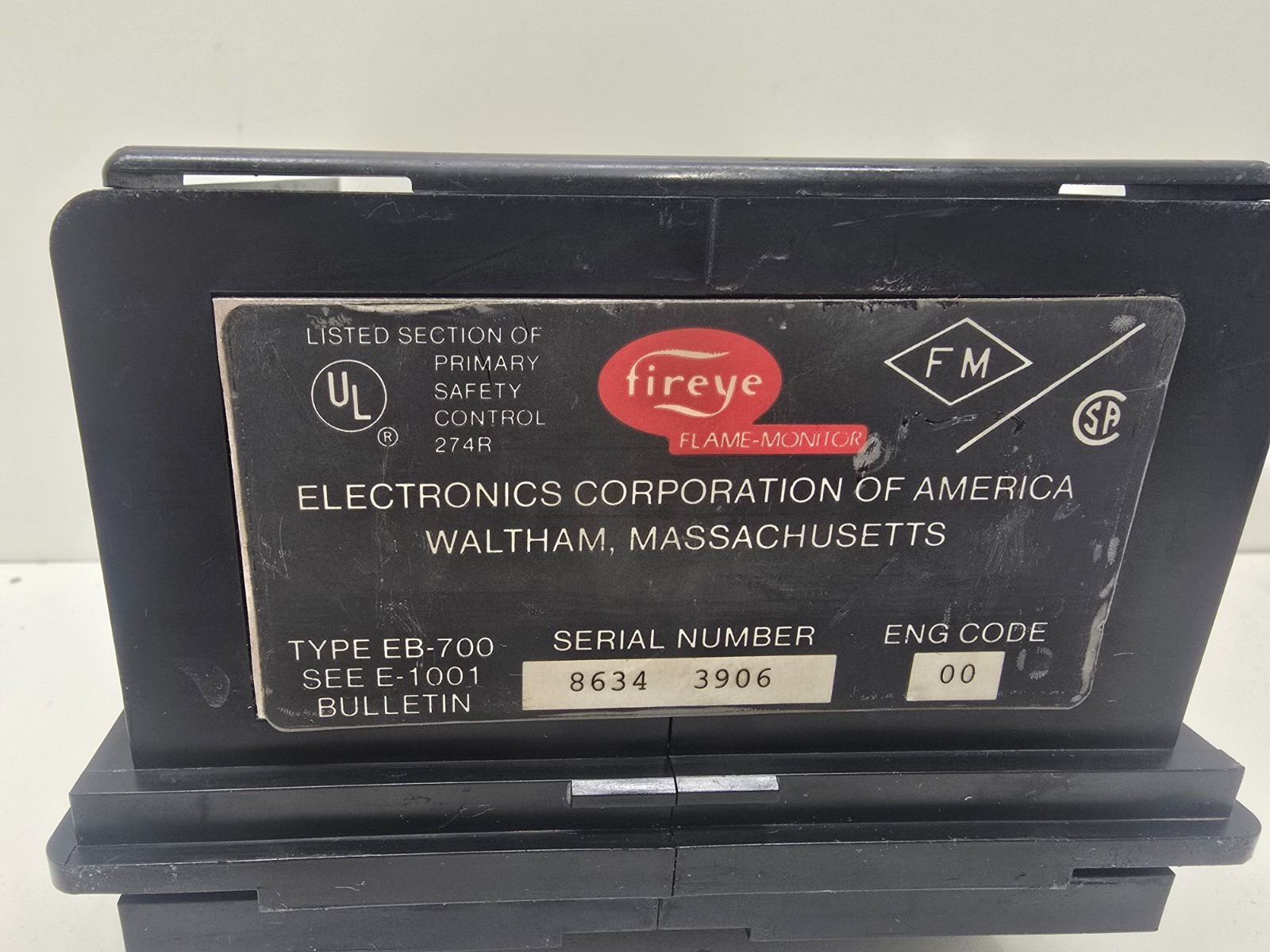 GOOD USED! FIREYE FLAME SAFEGUARD CHASSIS EB-700