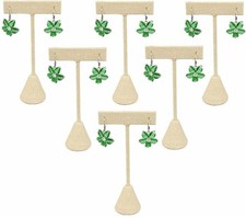 888 Display USA - 6 Pack 6.75" Beige Linen Earring T Stand Showcase Displays