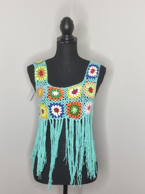 womens One Size Fits All tank blouse, handmade, ATZ BRANDING color teal.