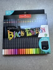Black Edition Colored Pencils 50 Count Black Wood and Super Soft Core Lead
