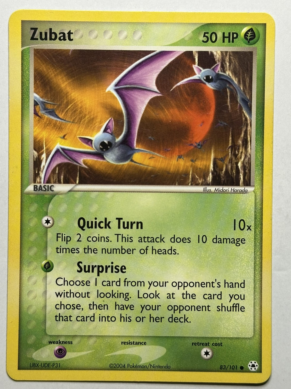 Zubat Hidden Legends 83/101 LP-NM Pokemon card
