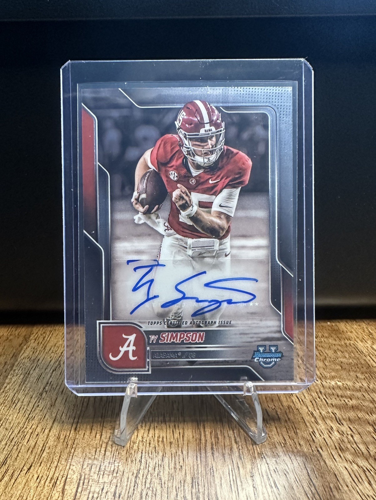 2025 Bowman University Chrome - Prospect Autographs Ty Simpson #BCA-TS (AU, RC)