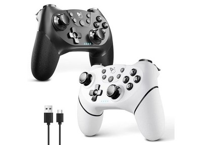 AceGamer 2pcs Wireless Controller for Switch/Switch black and white 