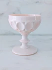 Vintage Jeanette Shell Pink Milk Glass Thumbprint Footed Sherbet Dessert Coupe