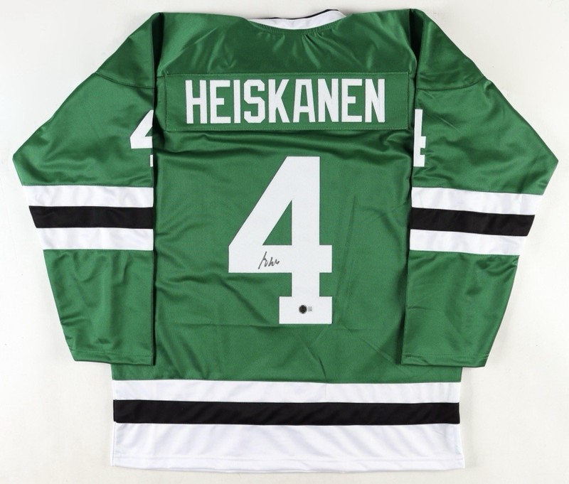 Miro Heiskanen Signed Custom Dallas Stars Green Retro Hockey Jersey (Beckett)