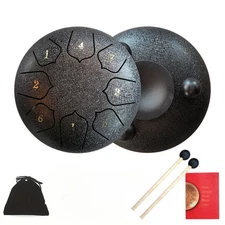 Steel Tongue Drum for Kids, 8 inch Mini Zen Handpan Beginners Learning Music
