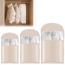 3 Pcs Space Saving Hanging Garment Bag with Self Compression Zippe Garment Ba...