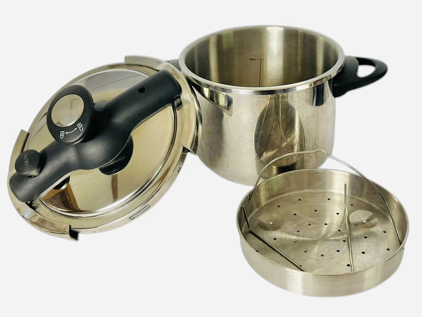 IKEA Dillkott Stainless-Steel 6L Pressure Cooker W/Steamer -RARE