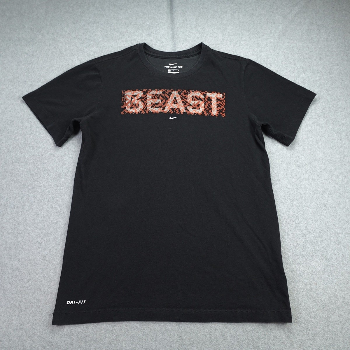 Nike T Shirt Mens Small Black Athletic Beast Graphics Dri-FIT Gym