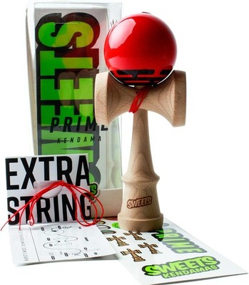 Süßigkeiten Kendamas PRIME RADAR rot 16 cm Kendama Holz Spielzeug Geschenk au...