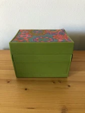 Vintage Avocado Green AICO Plastic Recipe Box With A-Z Dividers