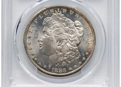 1883 CC $1  MORGAN SILVER DOLLAR PCGS MS 64-LIGHT PATINA-KEY DATE-!!!!!!!!!!!!!!