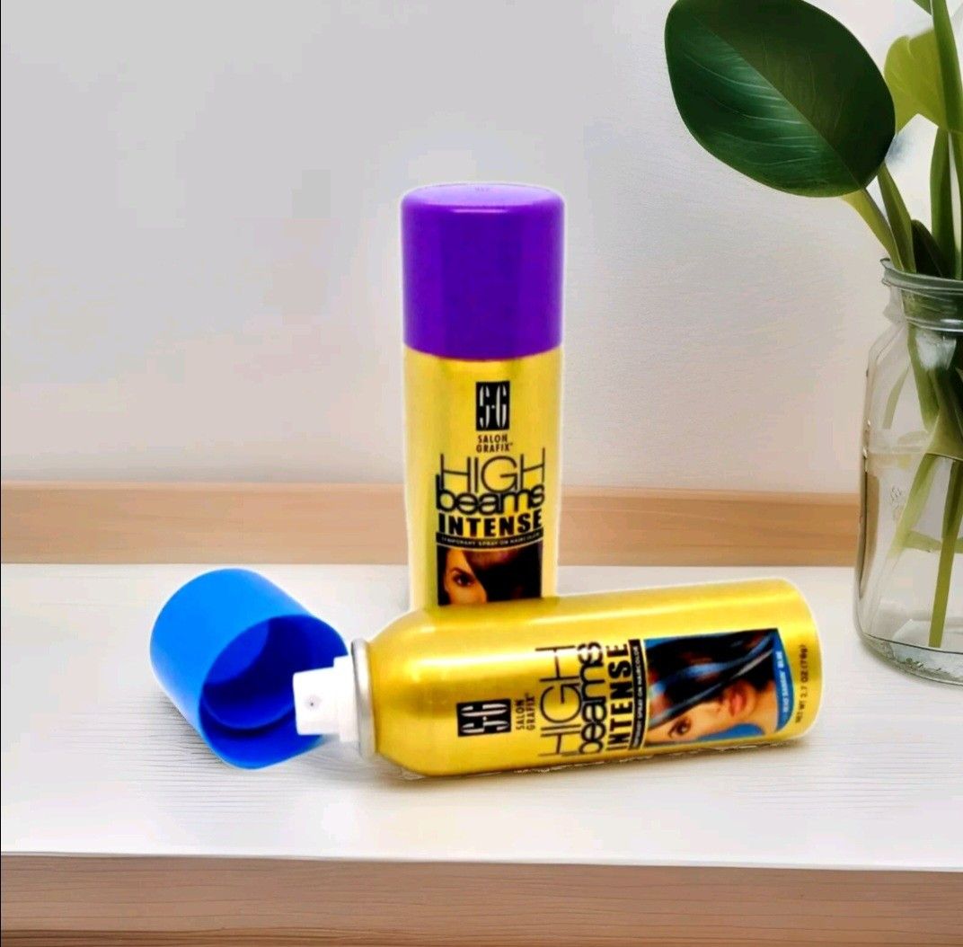 2 Salon Grafix High Beams Intense Temporary Hair Color Spray Blue