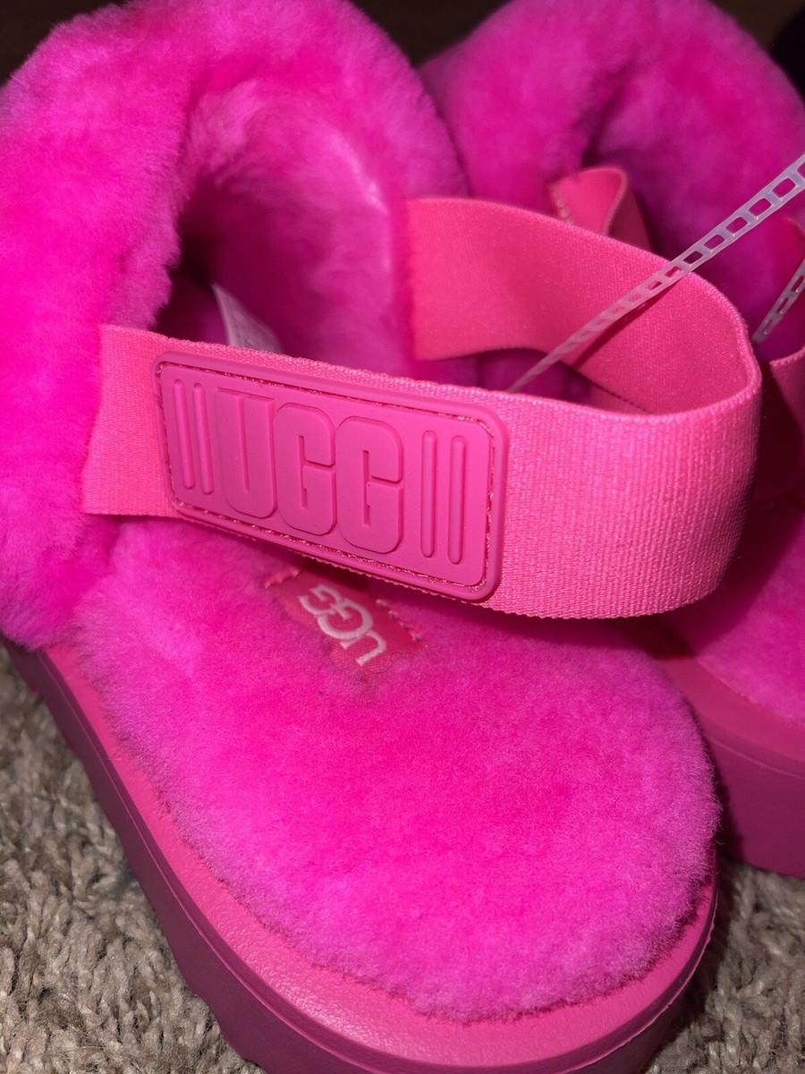 Ugg Womens Taffy Pink Fluff Yeah Slide Slippers Fur Hot Pink Ugg Womens Taffy Pink Fluff Yeah Slide Slippers Fur Hot Pink