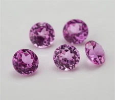 Top Quality AAAA+ PINK ROUND CUT SAPPHIRE LAB-CREATED LOOSE GEMS 3mm to 12mm1pcs