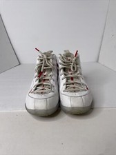 Nike Little Posite One Shoes Youth Size 2.5Y White/Red CU1055-100