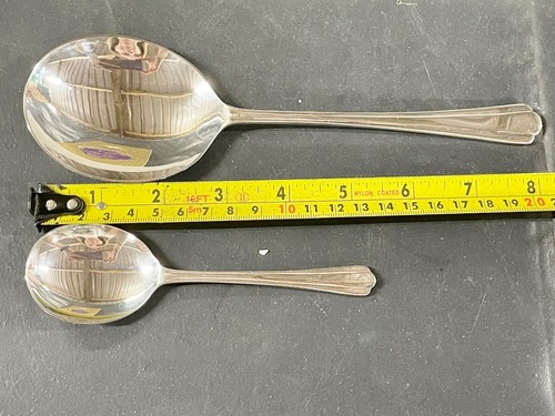 VINTAGE LARKO SILVER PLATE SPOON SERVING SET ORIGINAL BOX LEWIS ROSE SHEFFIELD - Picture 8 of 9