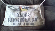 Vintage Canvas Bader Building Material Corp. Nail Apron