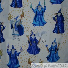 Edredón de algodón BonEful tela FQ azul dorado estrella brujo mágico búho brujo Disney