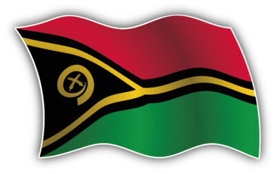 Vanuatu Wavy Flag Car Bumper Sticker Decal