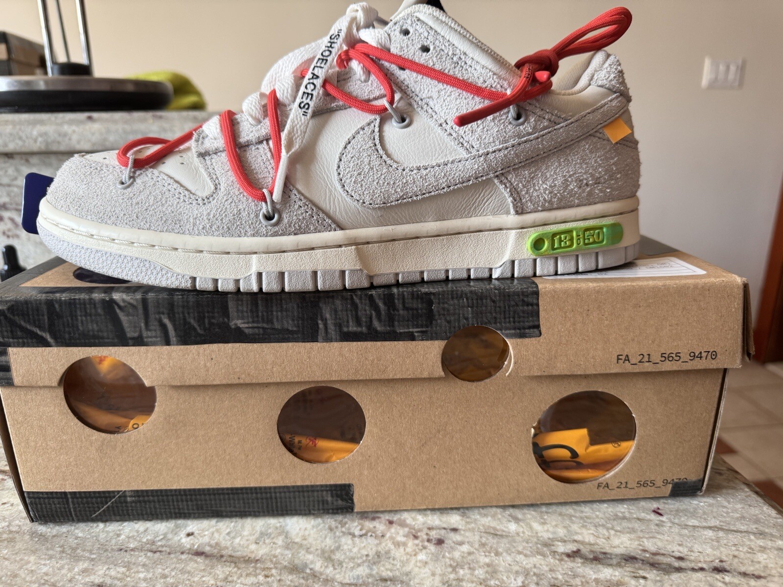 OFF WHITE X NIKE Nike Dunk Low x BIANCO SPORCO lotto 13 di 50 DJ0950 110 taglia 9 donna 10 5 RARE L@@k