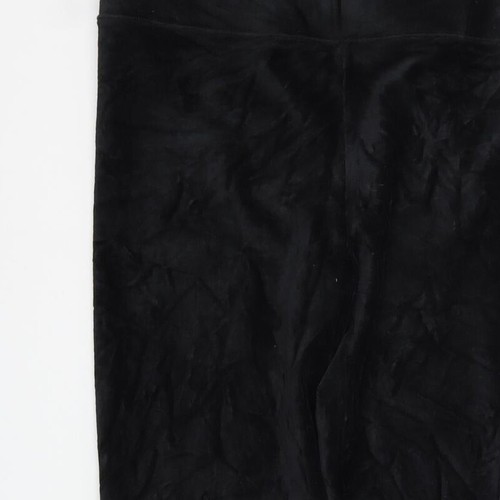 Marks & Spencer Womens Black Cotton Blend Trousers Size 12 L25 in Regular - Picture 9 of 12
