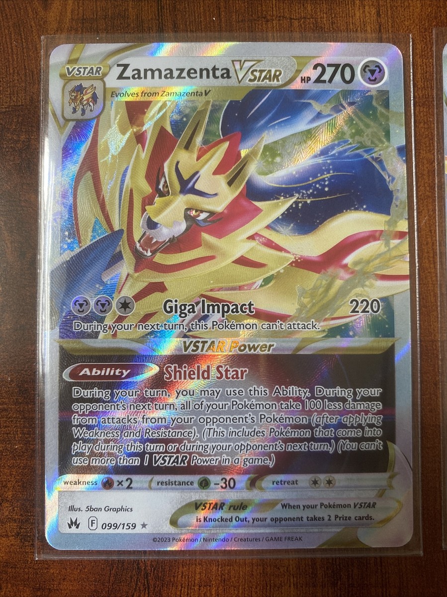Pokemon Zamazenta & Zacian VSTAR Crown Zenith 099/159 Holo Ultra