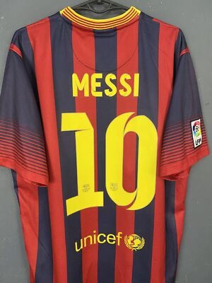 MEN'S NIKE FC BARCELONA 2013/2014 LEO MESSI SOCCER FOOTBALL SHIRT