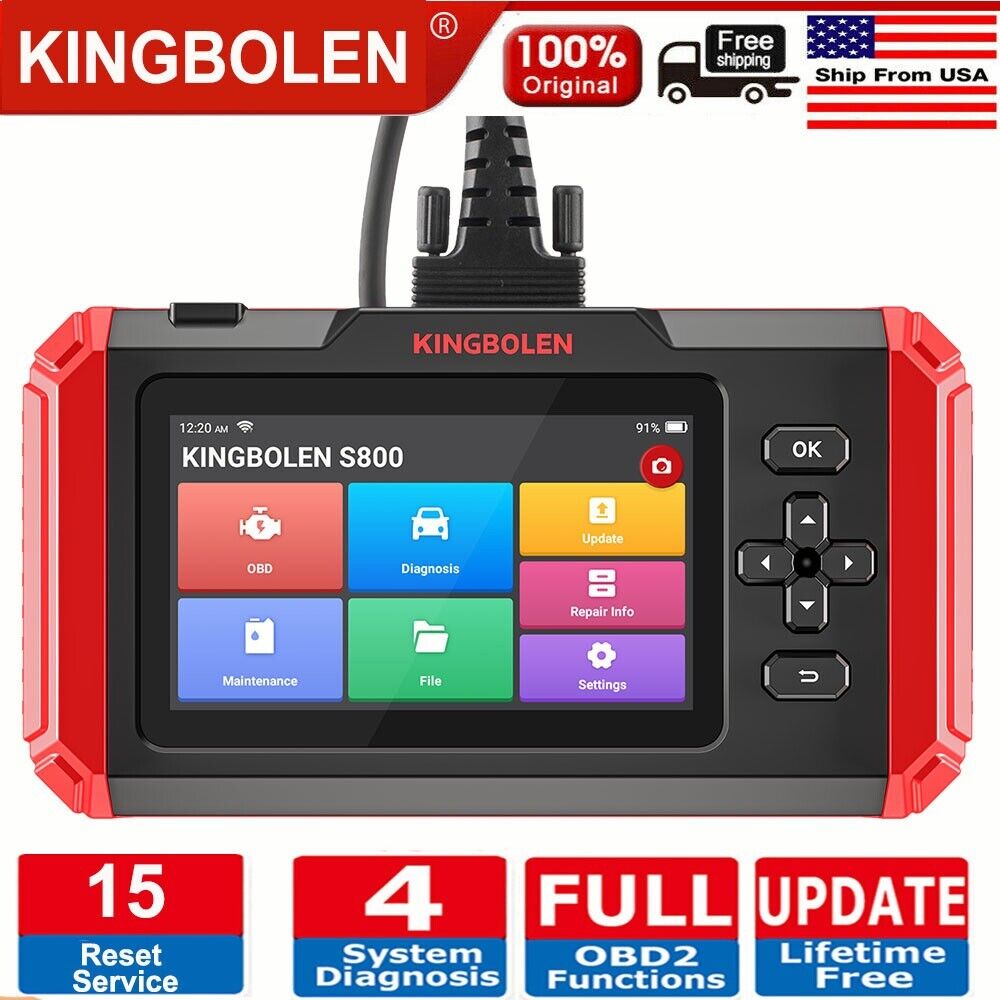  KINGBOLEN S800 OBD2 Scan Tool,ECM/at/ABS/SRS Scanner with 15  Reset,AutoVIN Car Diagnostic Tools ABS Bleed Oil SAS IMMO TPMS BMS AFS  Gearbox Service,Automotive Engine Code Reader Lifetime Free Update :  Automotive