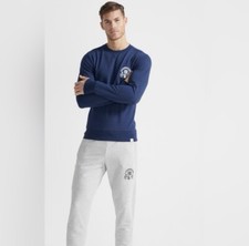 Superdry Men  s Training Boxing Yard Crew Sweatshirt Navy Size Medium