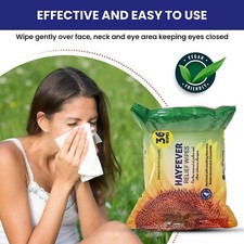 36X Wipes Hayfever Allergy Relief Wipes Hands Face Traps Removes Pollen Dust Pet