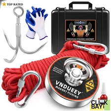 Magnet Fishing Kit with Case Fishing Magnets 1000 LBS Pulling Force Super Strong