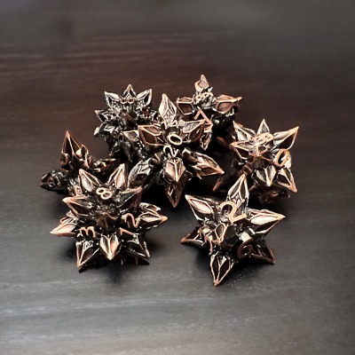 Copper Spike Metal Dice Star Sharp D&D Dungeons Dragons DnD RPG Polyhedral
